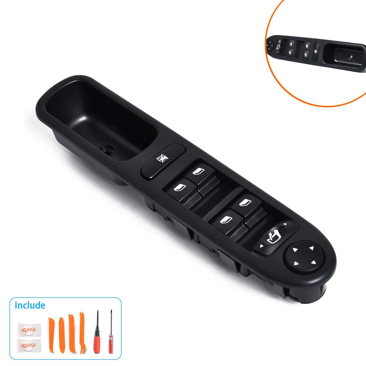 汽车左前玻璃升降器开关/玻璃门电控开关适用标致307/OE:6554KT