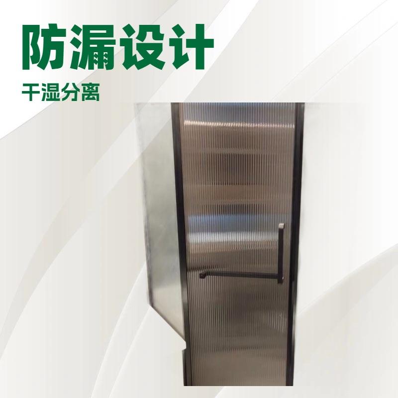 淋浴房一字型整体卫生间干湿分离浴屏玻璃移门隔断推拉门