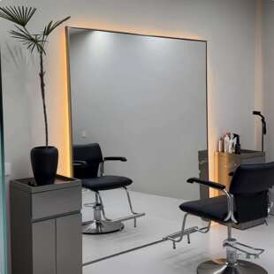 美发店镜台发廊专用单双面网红理发店挂墙全身剪发镜子落地镜带灯