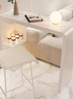 dde休闲迷你吧台桌家用小吧台简约岩板高脚桌长条