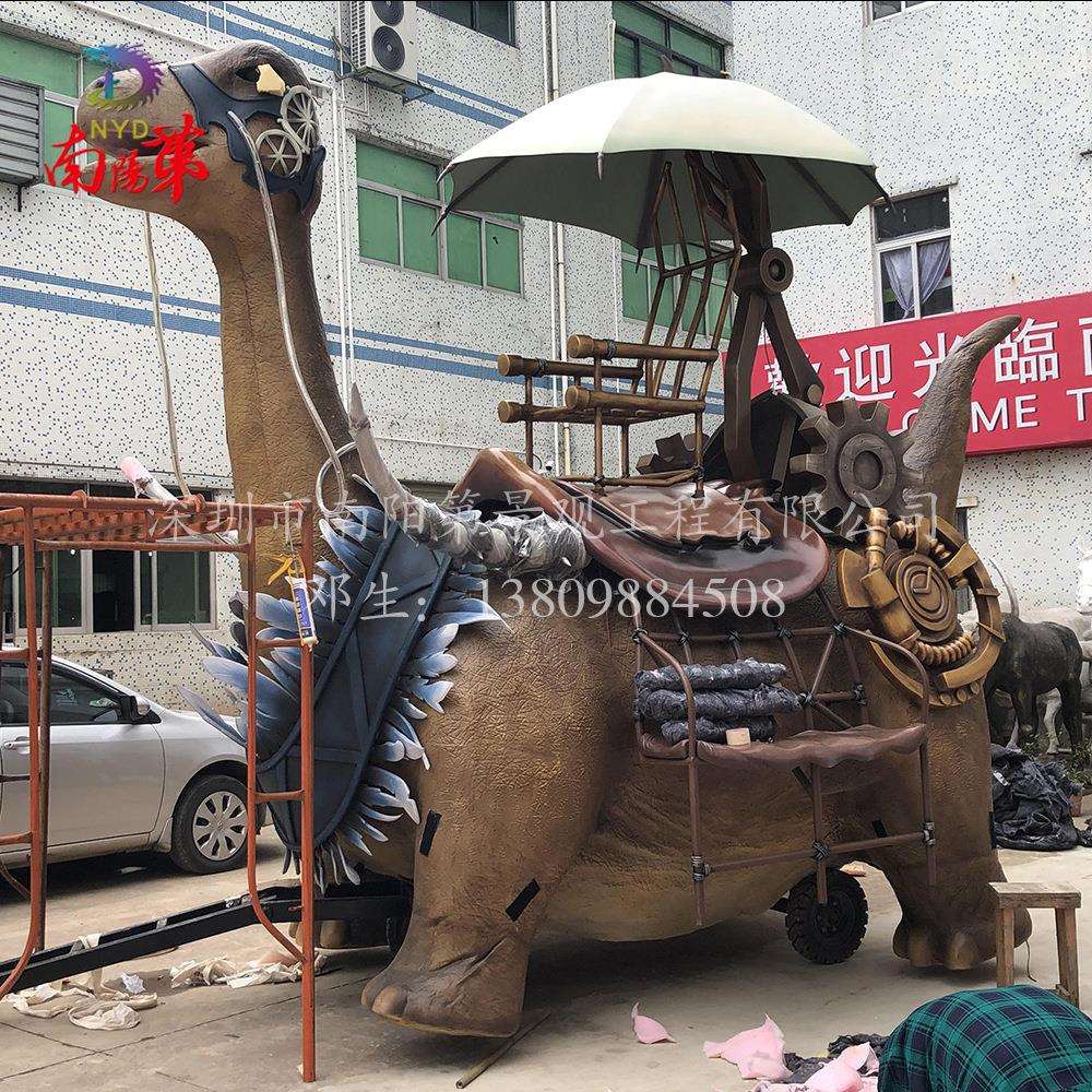 2021游乐园巡游花车深圳设计制作乐园彩车仿真恐龙恐龙车