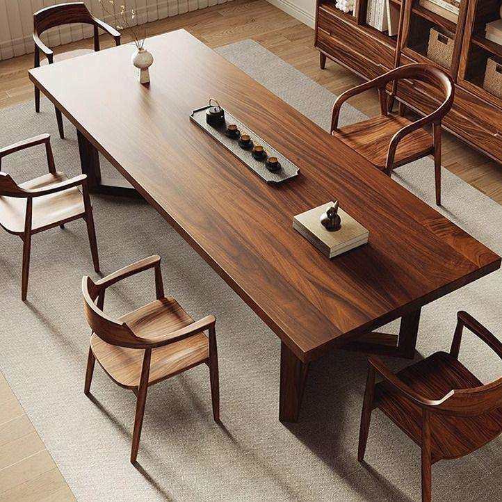 南美胡桃木茶桌实木新中式茶台家用客厅原木简约大板泡茶桌椅组合