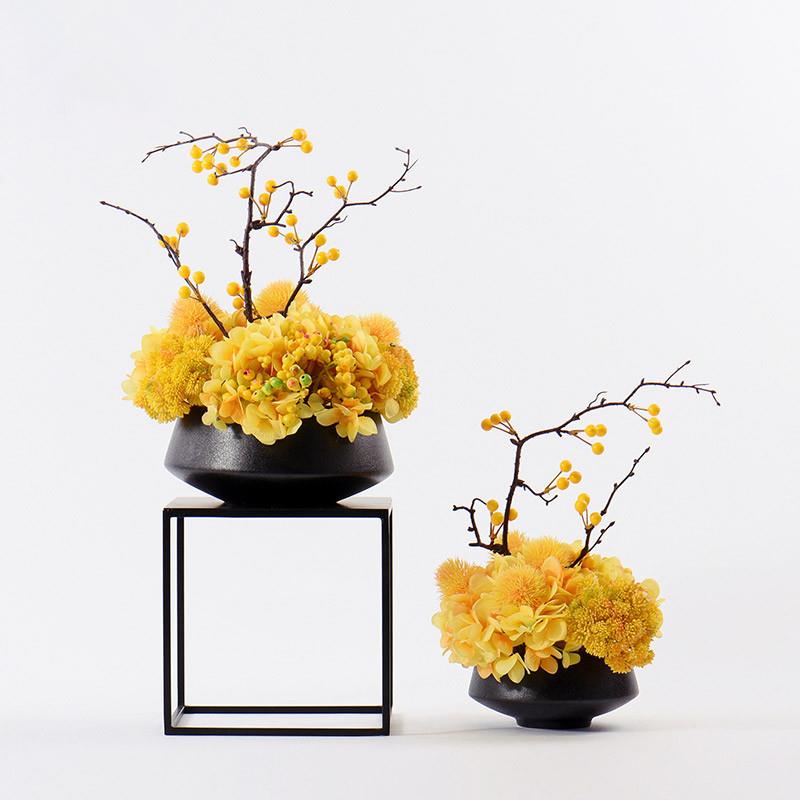 新中式仿真花艺小盆景植物摆件盆栽室内餐桌样板房假花绿植装饰品