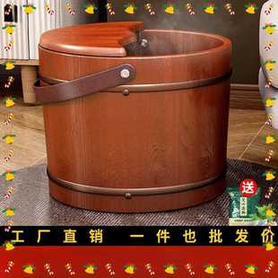 香柏木泡脚木桶家用过小腿足浴盆洗脚盆泡脚实木桶加热手提泡xin