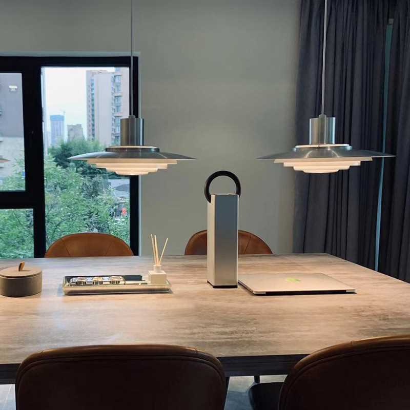 北欧餐厅吧台吊灯丹麦P376多层铝材飞碟吊灯简约现代卧室书房灯具