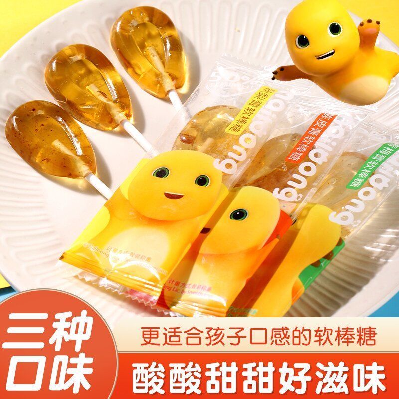 奶龙秋梨膏软棒糖青梅陈皮水果味软糖宝宝糖玩营养棒棒糖休闲零食
