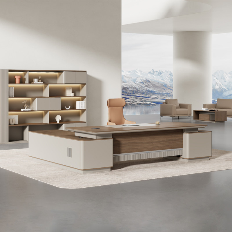 老板办公桌简约现代高档轻奢办公室高端经理桌主管桌总裁桌椅组合