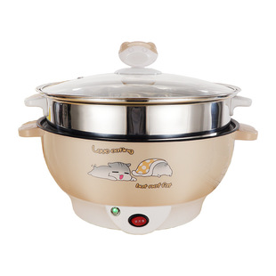 电热火锅家用电蒸煮一体锅电炒锅多功能电热锅学生宿舍多功能小型