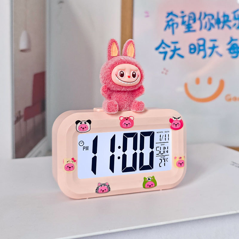迷你学生闹钟可爱计时多功能便携宿舍桌面小巧台钟钟表电子闹钟