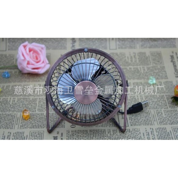静音台式桌面铁艺迷你风扇电镀USB金属复古小风扇仿古铜色工艺品