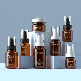 源頭廠家pet茶色30ml眼霜瓶40ml乳液瓶50ml膏霜瓶60ml精華乳空瓶