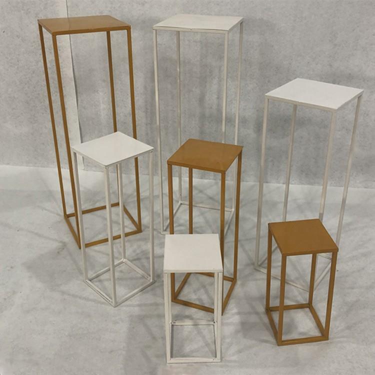 婚庆几何路引方形铁艺方框路引长方体花器摆件立体长方形T台花架