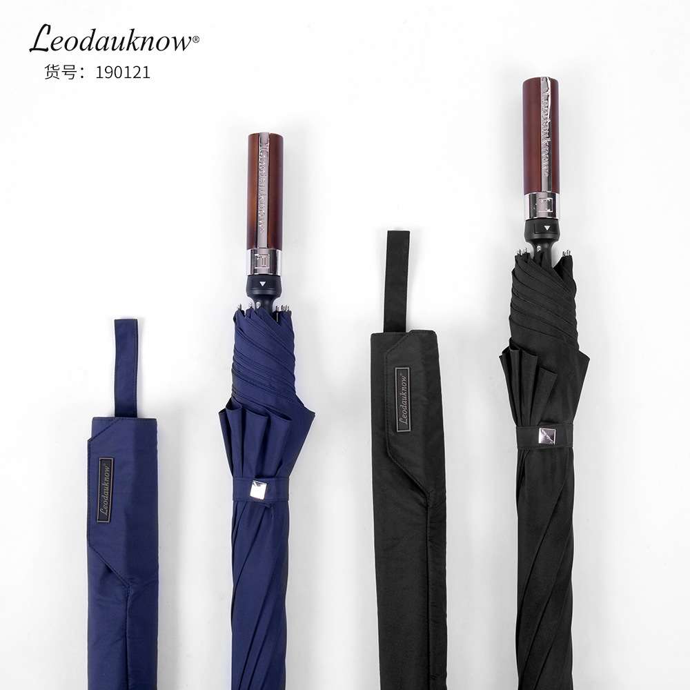 欧士多娜长柄大号复古简约商务双人伞木柄抗暴雨防风直杆大伞男