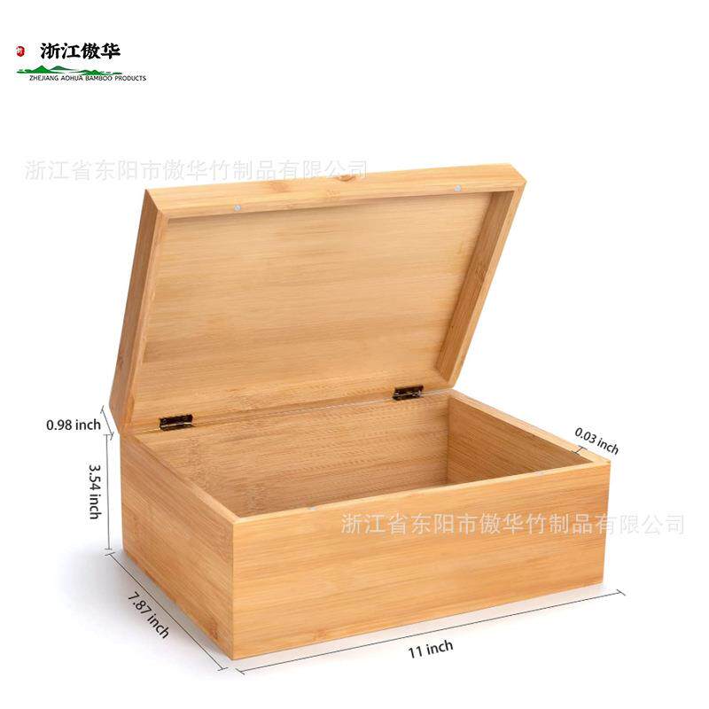 热款带盖收纳盒天然竹盒可重复使用，家庭收纳木制纪念品盒
