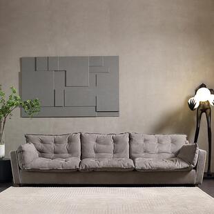 索伦托沙发拉线沙发意式极简客厅大平层设计师款磨砂皮沙发