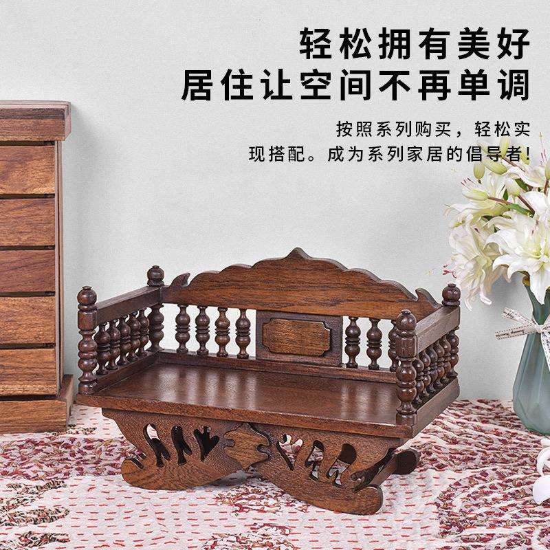 实木小沙发摆件台面玄关客厅电视柜茶道泰国东南亚中式桌面装饰品