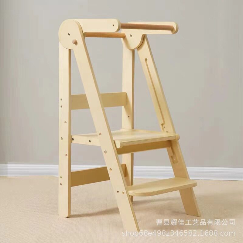 蒙氏学习塔带扶手儿童洗手凳宝宝踩脚凳可折叠洗手凳宝宝攀爬凳