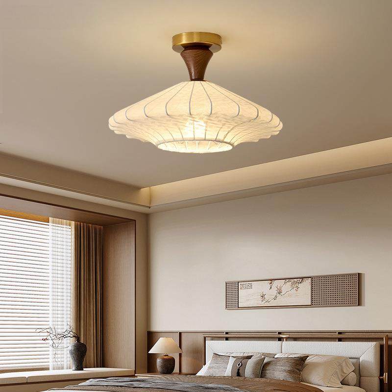 中古风卧室吸顶灯温馨浪漫书房设计师宋代美学茶室氛围感布罩灯具