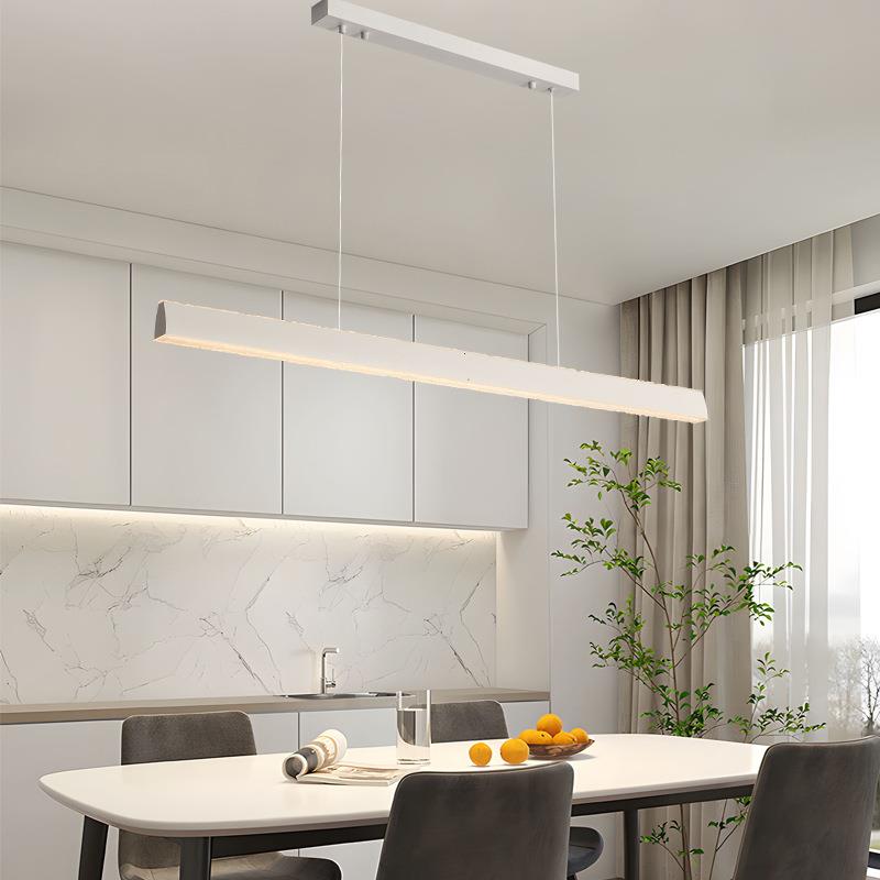 一字餐厅吊灯极简长条餐桌灯家用白色饭厅吧台灯网红灯具现代简约