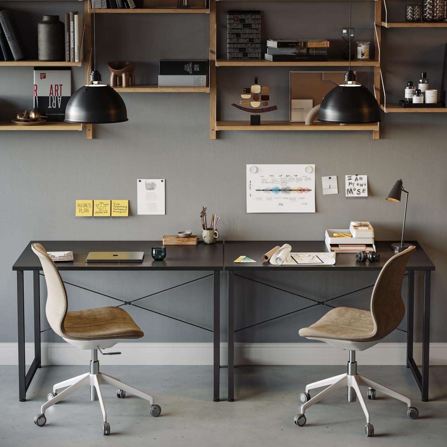 宽敞简易桌子颗粒板钢框架现代简约电脑桌量多从优工厂直销桌子