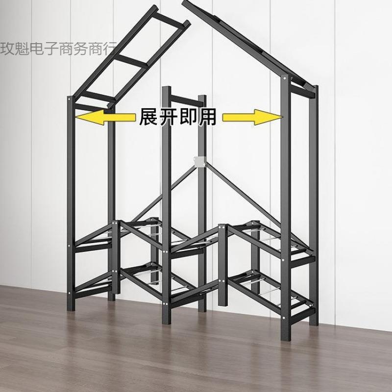 衣柜家用卧室免安装折叠简易布衣柜出租房用全钢架结实耐用衣橱