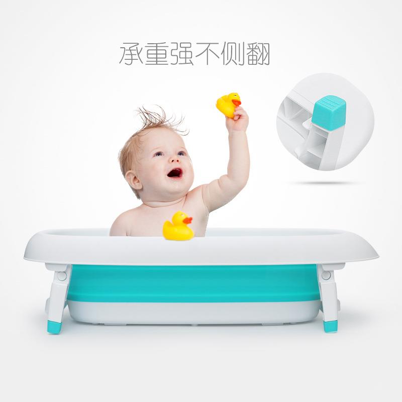 英达可折叠宝宝浴盆洗澡盆新生幼儿可坐躺家用便携洗澡盆加厚浴盆