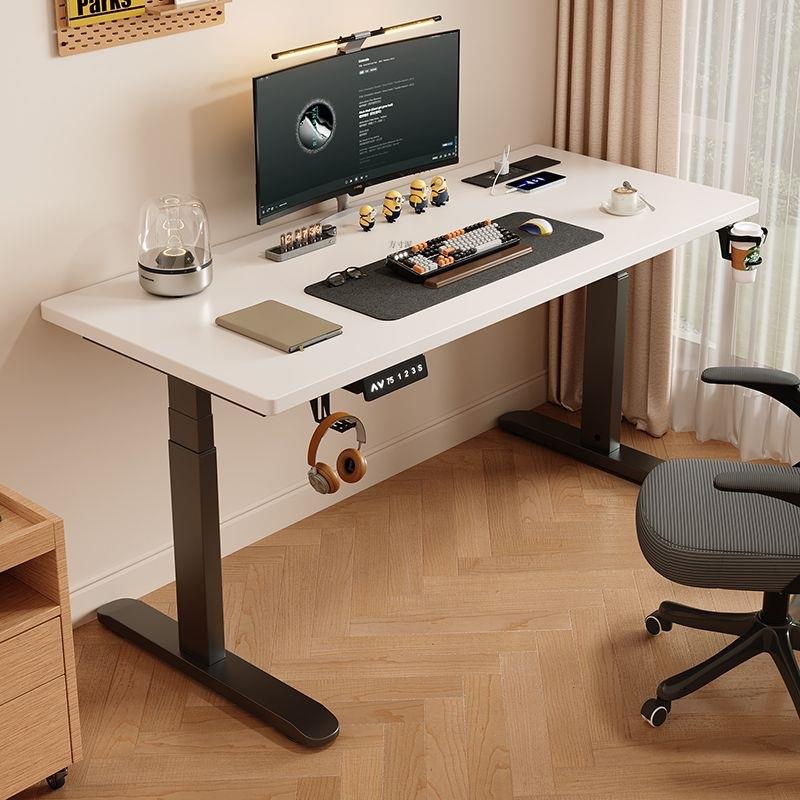 实木电动升降桌智能电脑桌可升降书桌工作台电竞桌办公桌学习桌子