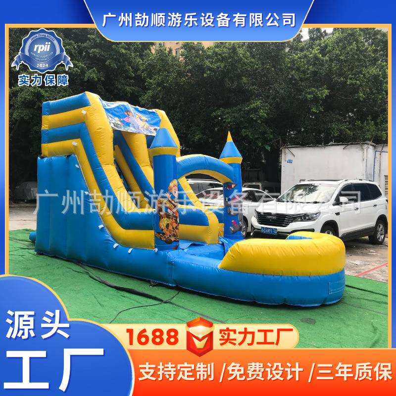 外贸中庭PVC充气跳床充气城堡滑梯游乐充气滑梯家用