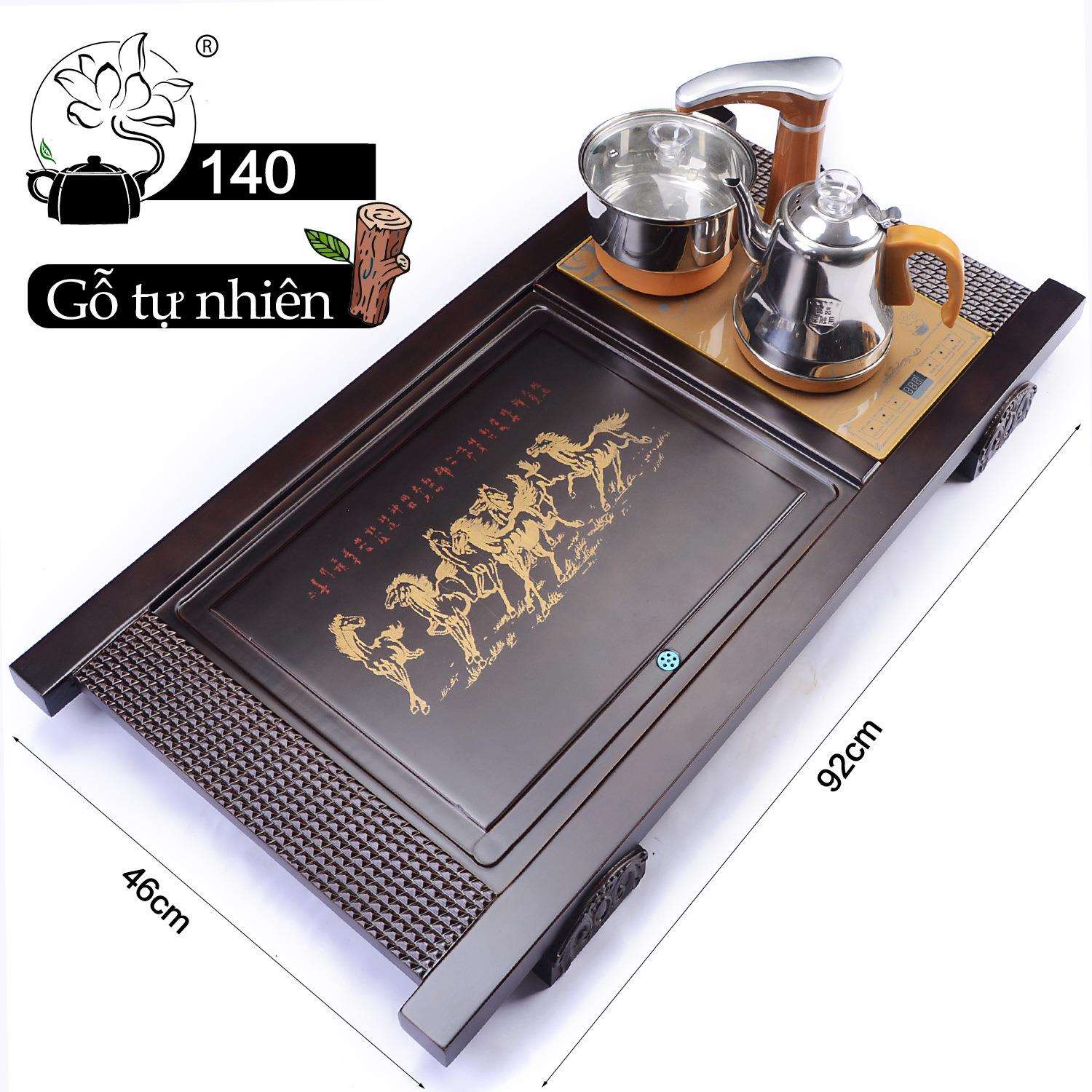 140家用茶具配件排水实木茶盘四合一套装茶台全自动电磁炉茶托盘