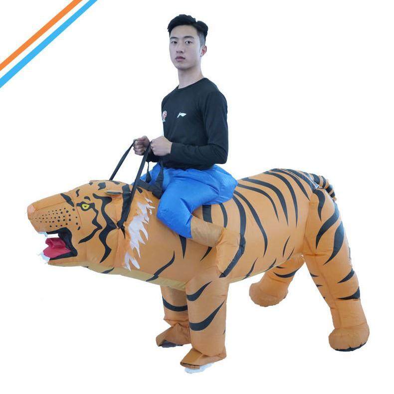 老虎充气服骑行猛兽充气服装万圣节爆品派对演出服直售