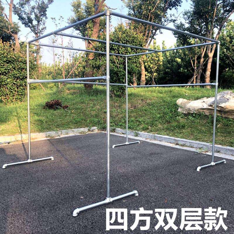 落地被庭院镀锌水管晒户外加厚衣架天台家用防风加粗架晾衣架大型