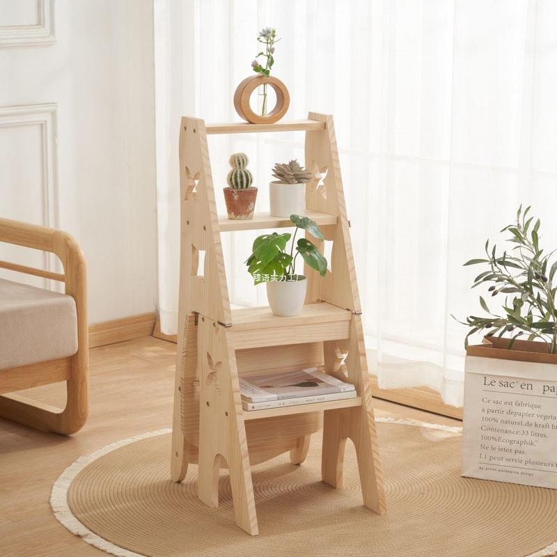 实木梯椅家用梯子椅子折叠伸缩两用梯凳室内登高人字梯楼梯多功能