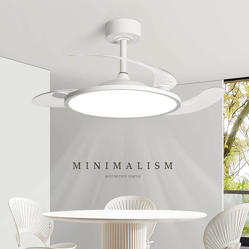餐厅隐形风扇灯2025新款吊扇灯卧室房间一体带电风扇家用中山灯具