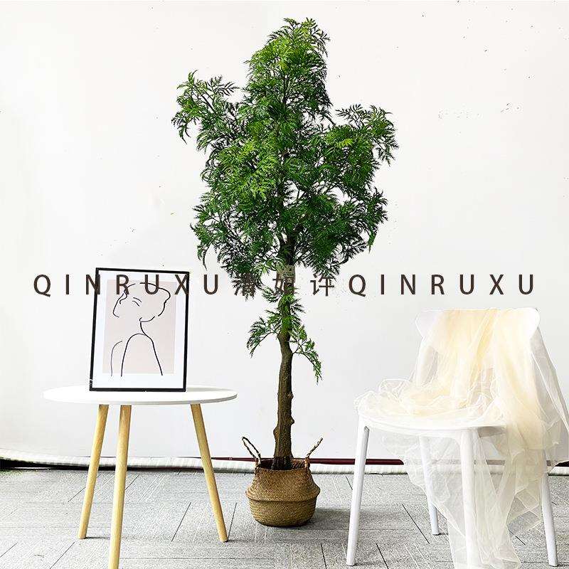 假树羽叶福禄桐招财树假桐树仿真绿植盆栽中式假树盆景办公室