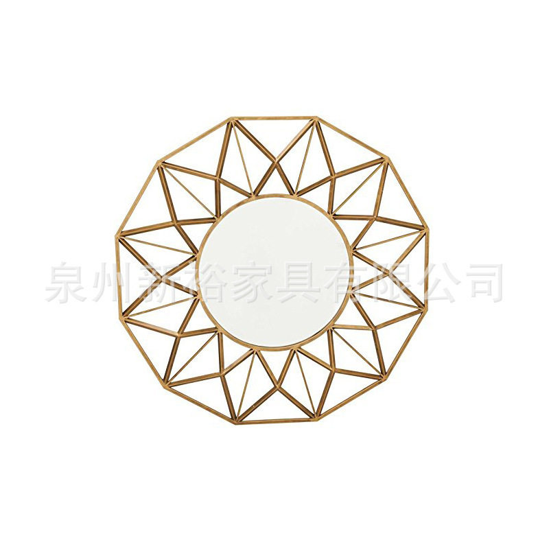 欧式家装客厅玄关镜酒店样板间轻奢墙壁挂饰餐厅铁艺壁挂装饰