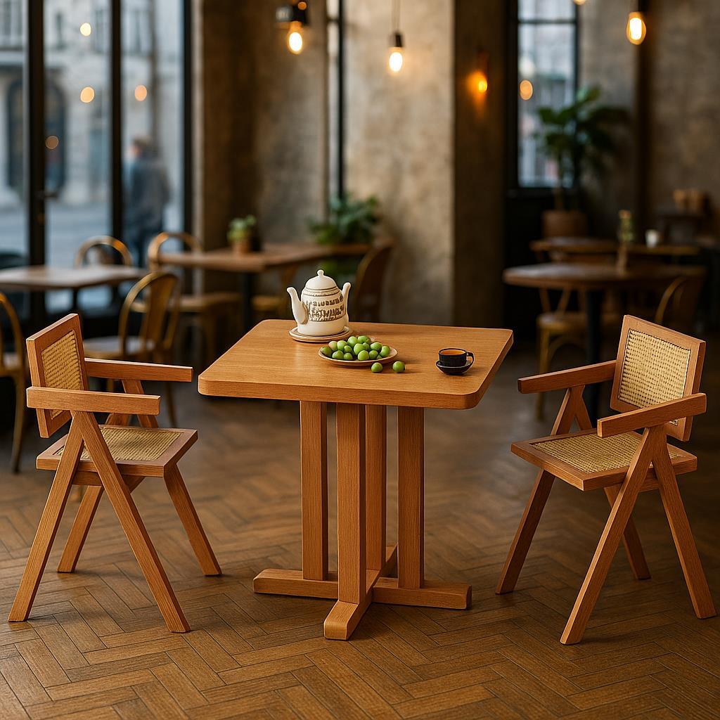 方桌正方形实木腿小餐桌餐饮商用餐桌椅组合餐饮店专用吃饭小桌子