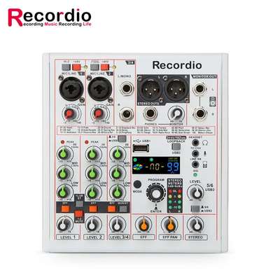 GAX-AM06专业4路混音器192khz/24bit声卡BT无线声卡K歌曲调音台