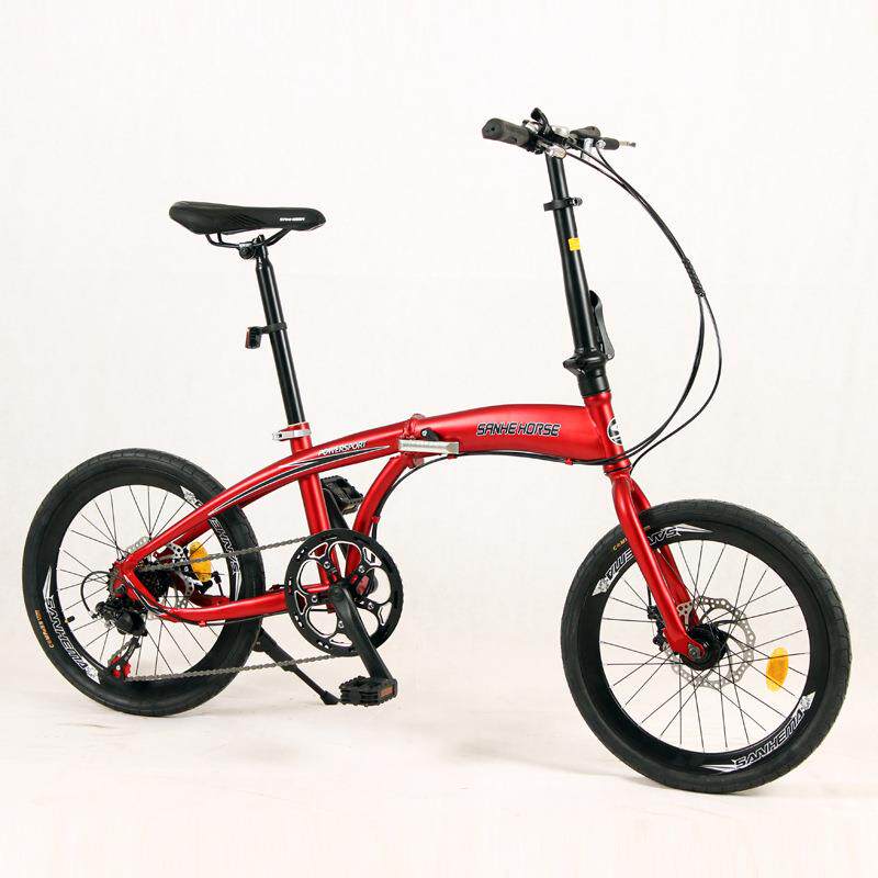 三河马20寸折叠变速自行车单車男女小学生轻便携出口代驾车