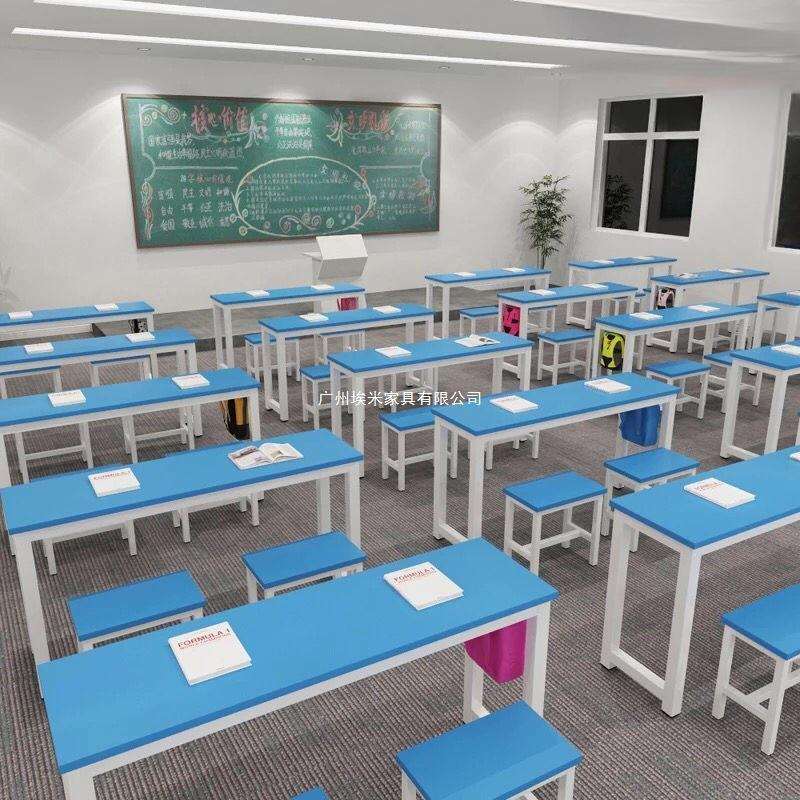 学校美术培训班课桌椅中小学生双人补习课桌长条员工桌托管班桌子