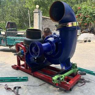 12寸快速排水泵施工地大面积灌溉抽水泵拖车电启动混流泵