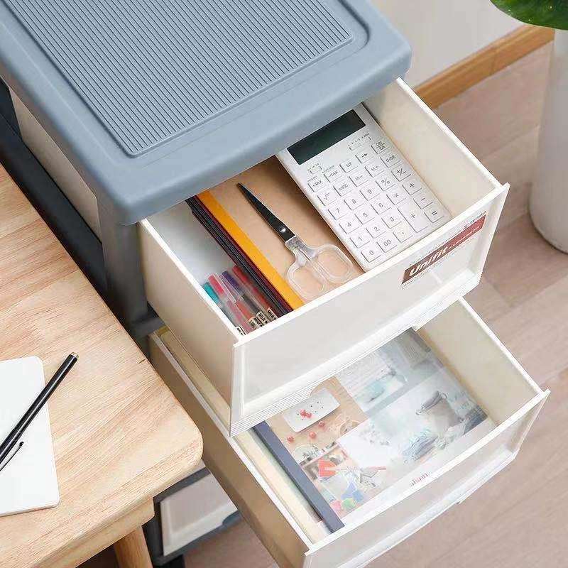 可移动式多层带滑轮抽屉式收纳柜子透明储物柜办公文件整新品