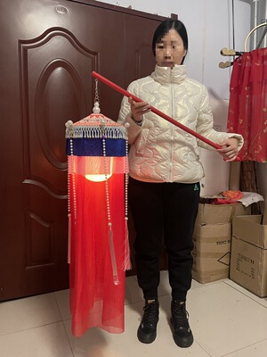绛纱灯中式婚礼充电发光手提伴娘侍女汉服照相巡游表演灯笼