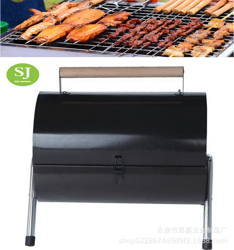 便携式折叠烧烤炉 野营烤炉 手提兄弟烧烤架户外烧烤用具双面烤炉