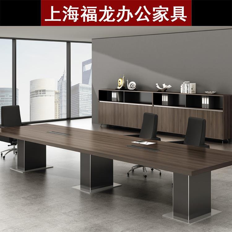 会议桌简约现代办公大型会议桌加厚员工洽谈桌上海办公家具长条桌