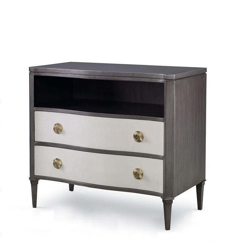 美式轻奢床头柜新古典卧室床头柜床边柜储物柜仿古床头柜来图制作