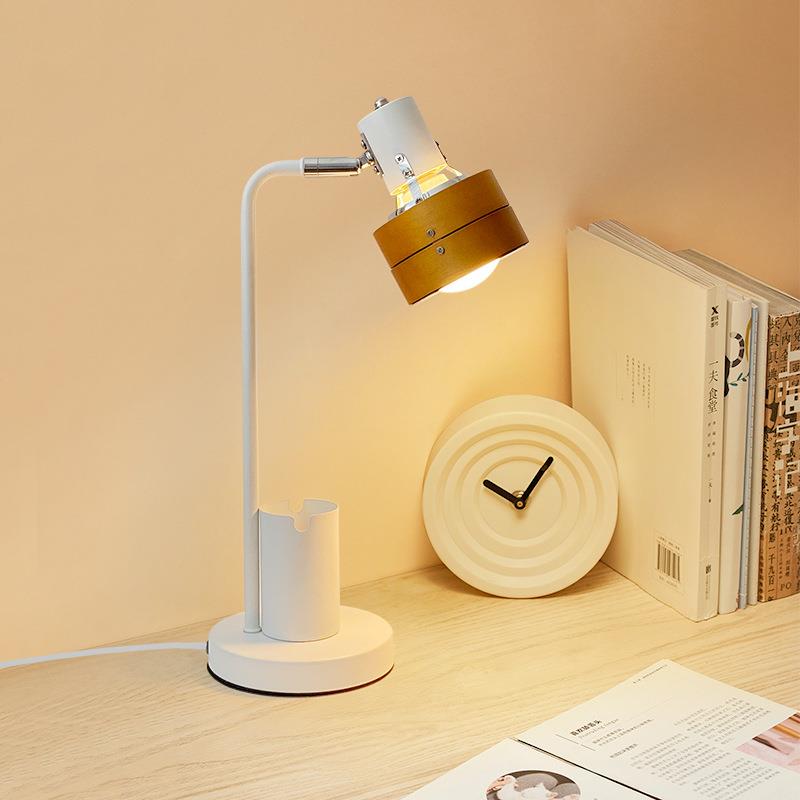 日式简约台灯学习专用写作业阅读灯卧室床头实木书房书桌创意灯