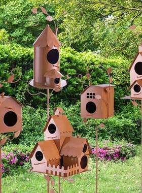 大版鸟屋鸟舍户外鸟屋鸟舍BirdhouseGarden Stakes工艺品摆件