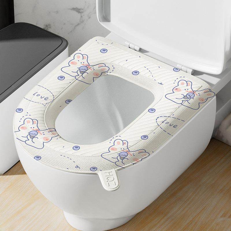 马桶垫防水免洗马桶坐垫夏季四季通用大号家用耐脏粘贴提手坐便套