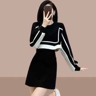 遮肚子减龄假两件套裙子小个子爆款 女士连衣裙女装 新款 2024春秋季