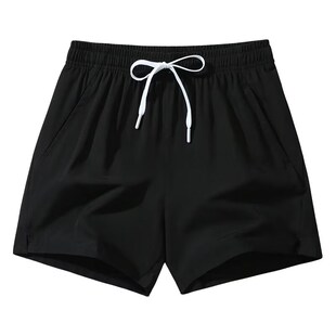 内衬运动跑步游泳系绳沙滩裤 短裤 男女 纯色休闲直筒速干五分裤 夏季